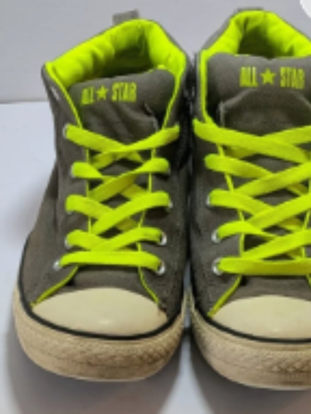 Converse All Star High Top Sneakers Gray/Neon Green